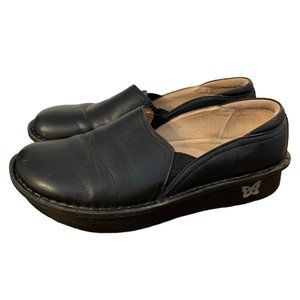 Alegria Shoes Womens 39 Black Slip On Loafers Clogs Leather DEB-601 US  9